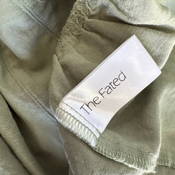 The Fated Green Linen Blend Mini Dress Sz 8 - Picture 8 of 9